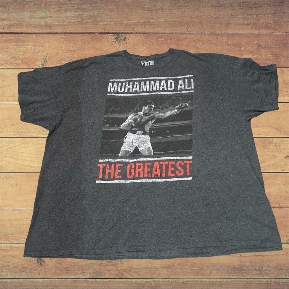 ❌❌❌SOLD ❌❌❌Muhammad Ali-Men T-Shirt-Size 5XL Gray/Graphic Print-